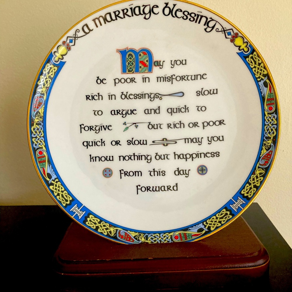 Royal Tara “A Marriage Blessing” plate w/stand
